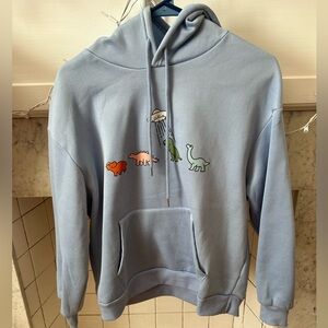 Blue hoodie, Dino sweatshirt